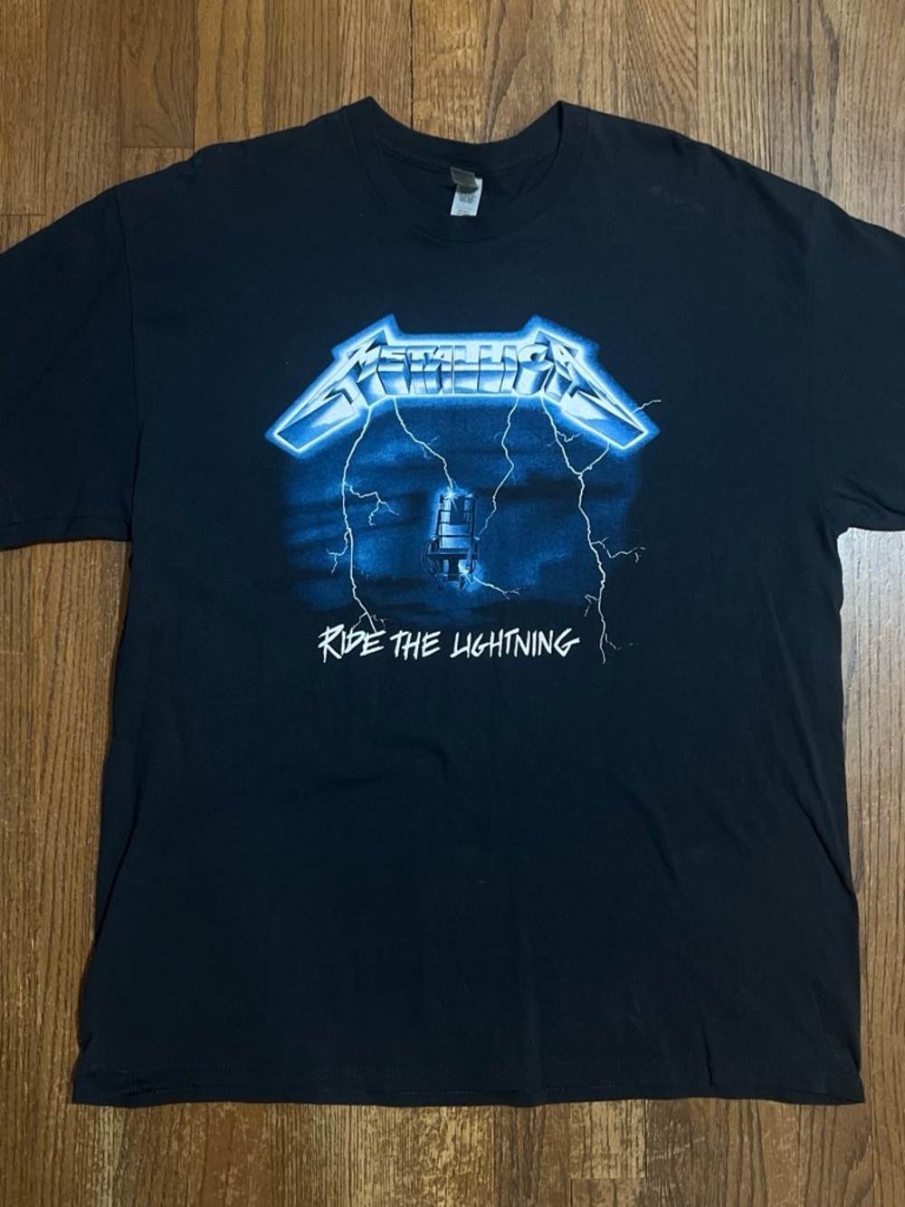 Metallica Ride The Lightning Graphic T-Shirt Black Size XL - Like New